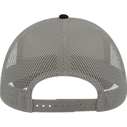 Black-Grey - Back - Atlantis Unisex Adult Rapper 5 Panel Canvas Recycled Trucker Cap
