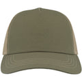 Olive-Khaki - Front - Atlantis Unisex Adult Rapper 5 Panel Canvas Recycled Trucker Cap