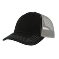 Black-Grey - Side - Atlantis Unisex Adult Rapper 5 Panel Canvas Recycled Trucker Cap