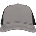 Grey-Black - Front - Atlantis Unisex Adult Rapper 5 Panel Canvas Recycled Trucker Cap