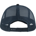 Grey-Navy - Back - Atlantis Unisex Adult Rapper 5 Panel Canvas Recycled Trucker Cap