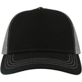 Black-Grey - Front - Atlantis Unisex Adult Rapper 5 Panel Canvas Recycled Trucker Cap