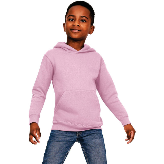 Light Pink - Front - Casual Classics Childrens-Kids Blended Ringspun Cotton Hoodie