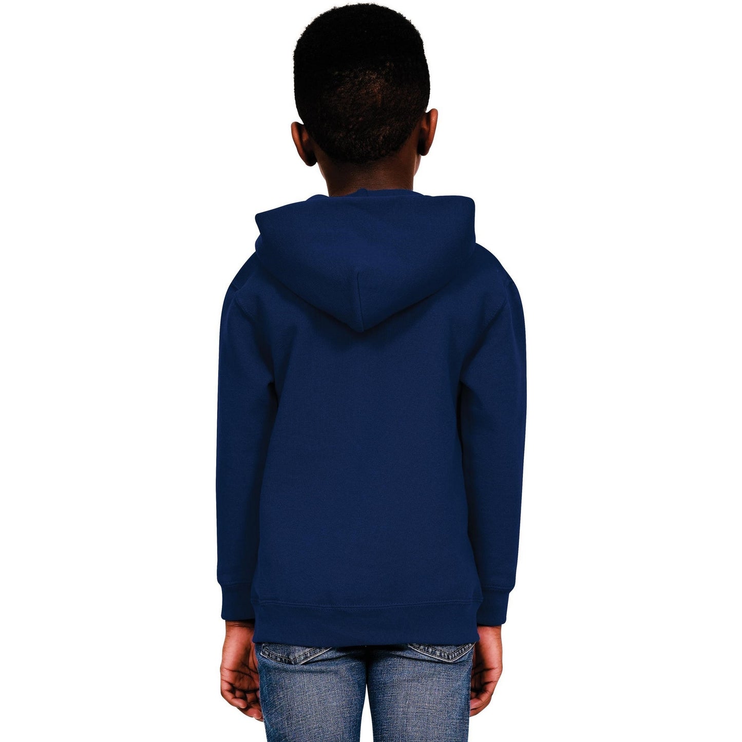 Navy - Back - Casual Classics Childrens-Kids Blended Ringspun Cotton Hoodie