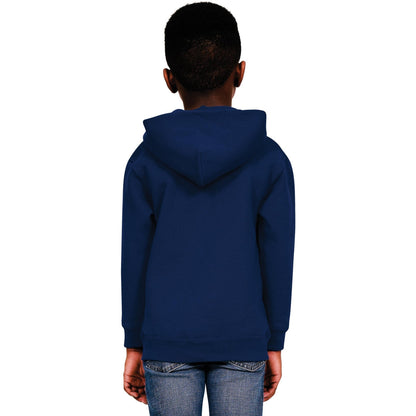 Navy - Back - Casual Classics Childrens-Kids Blended Ringspun Cotton Hoodie