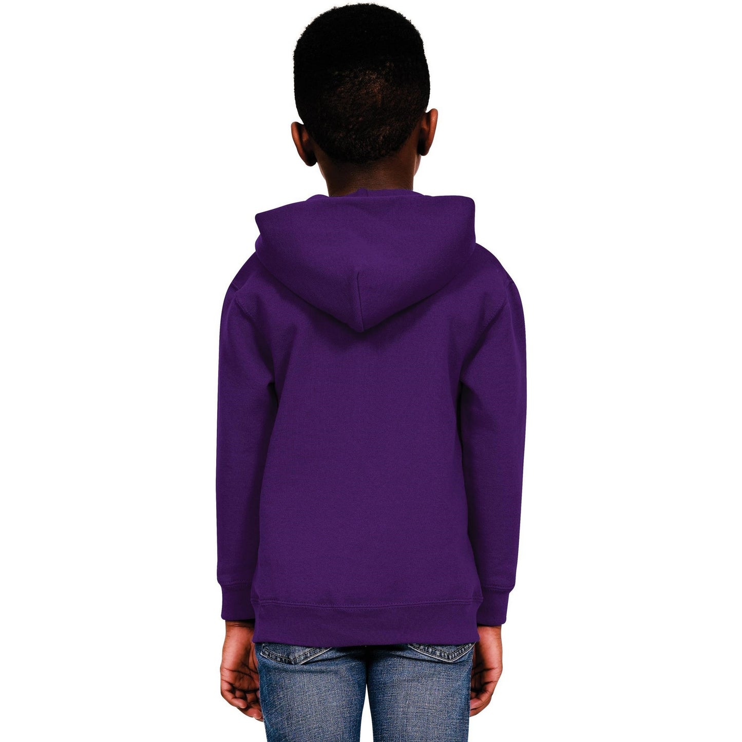 Purple - Back - Casual Classics Childrens-Kids Blended Ringspun Cotton Hoodie