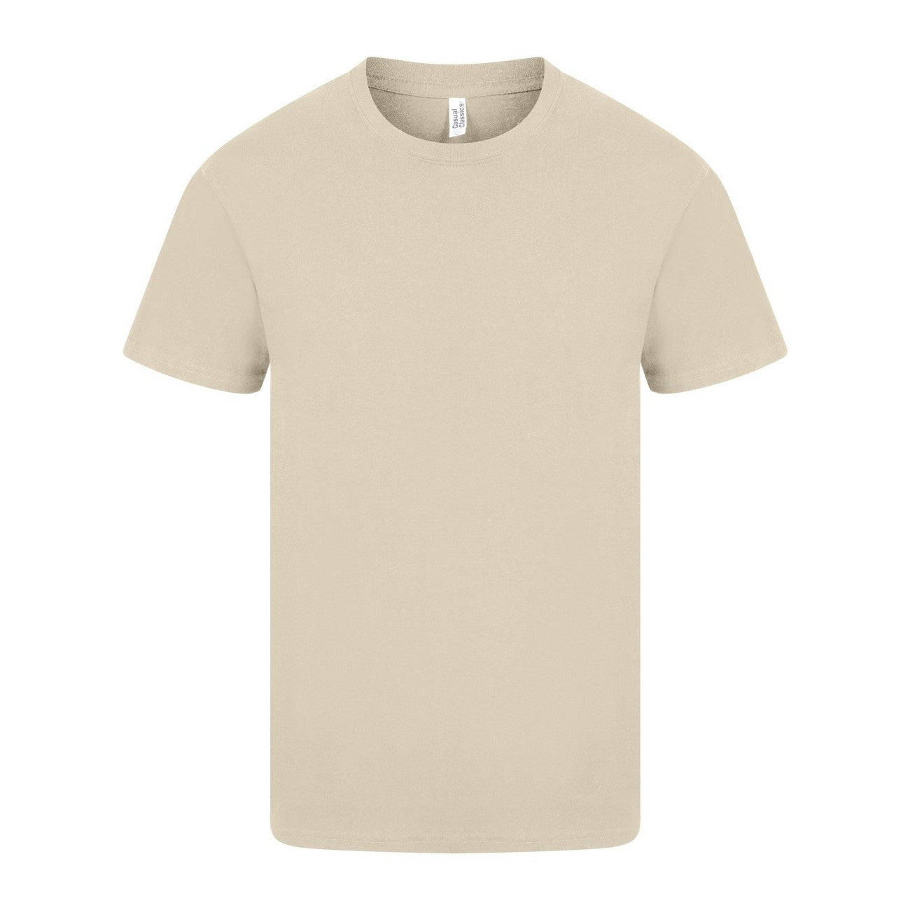 Sand - Front - Casual Classics Unisex Adult Ringspun Cotton Organic T-Shirt