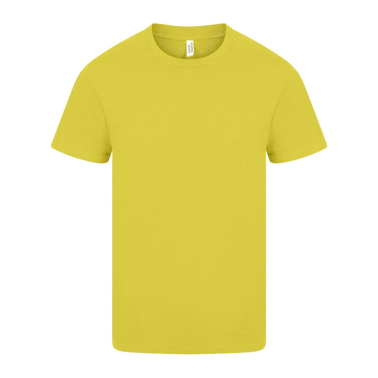 Yellow - Front - Casual Classics Unisex Adult Ringspun Cotton Organic T-Shirt
