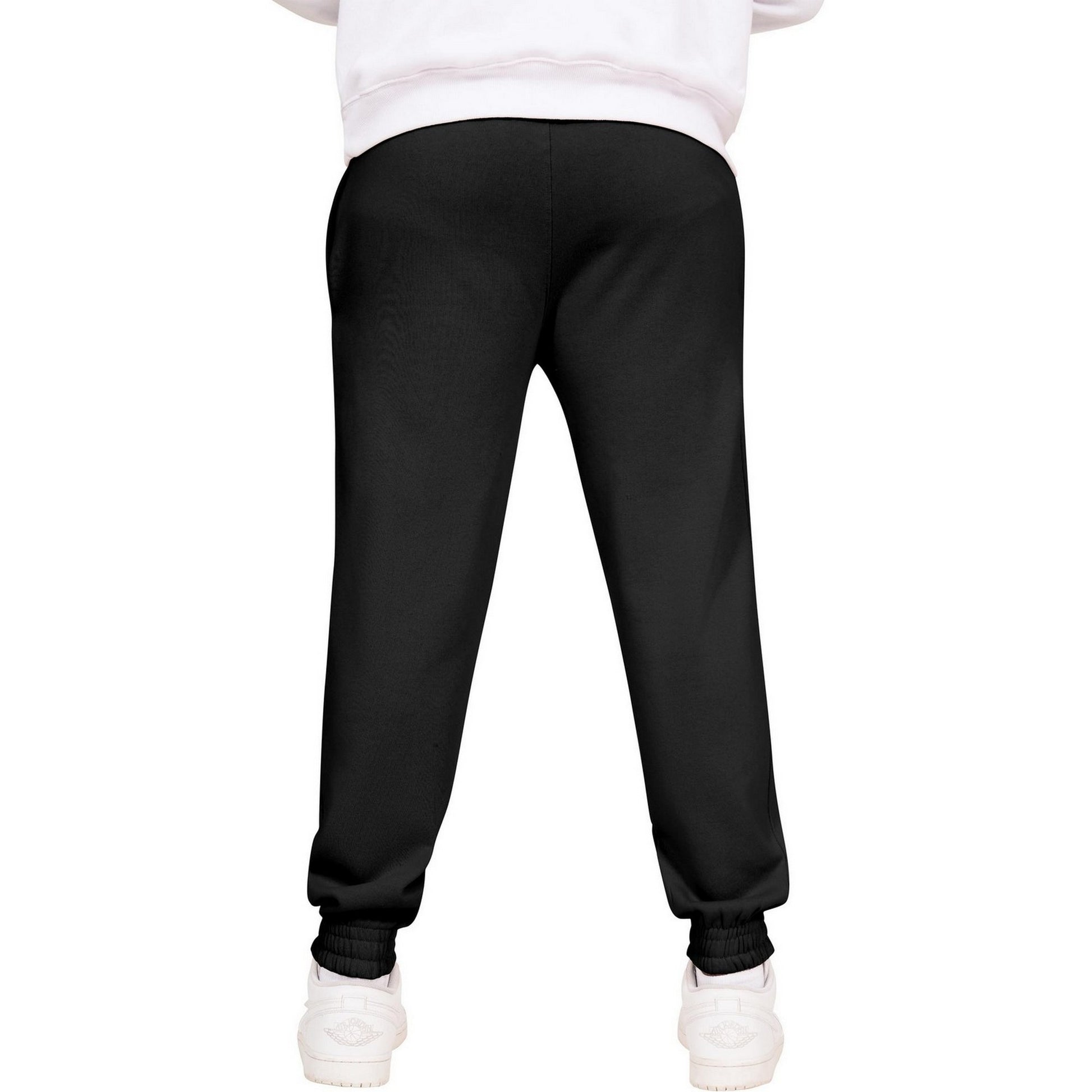 Black - Back - Casual Classics Mens Ringspun Cotton Oversized Jogging Bottoms