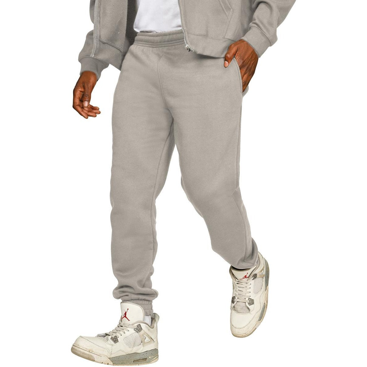 Stone - Front - Casual Classics Mens Ringspun Cotton Oversized Jogging Bottoms