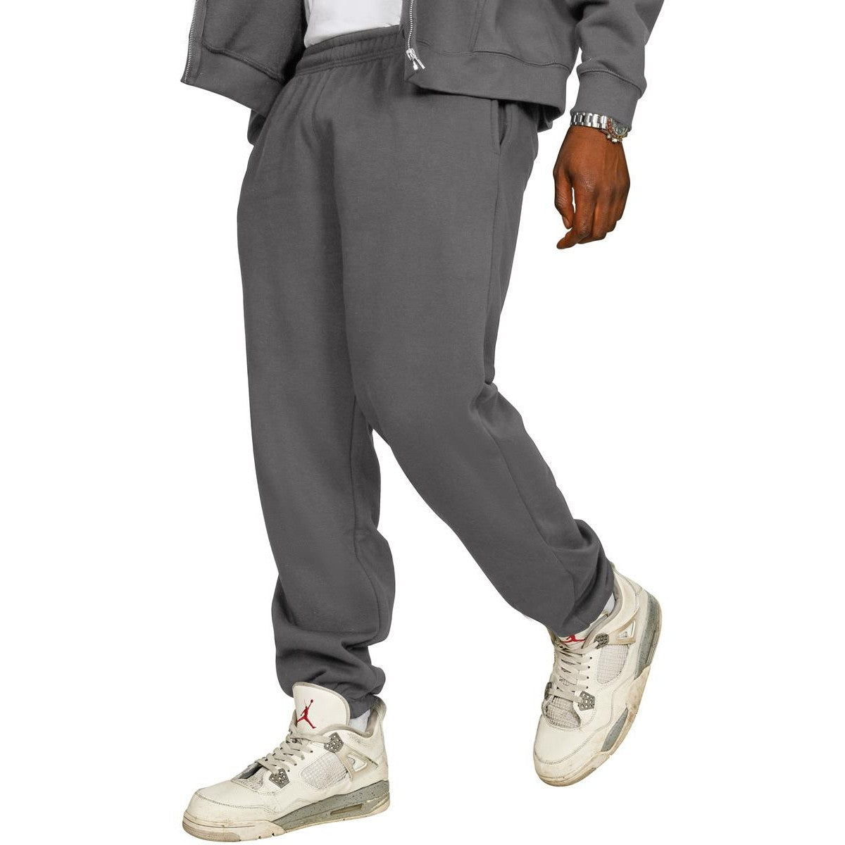 Charcoal - Front - Casual Classics Mens Ringspun Cotton Oversized Jogging Bottoms