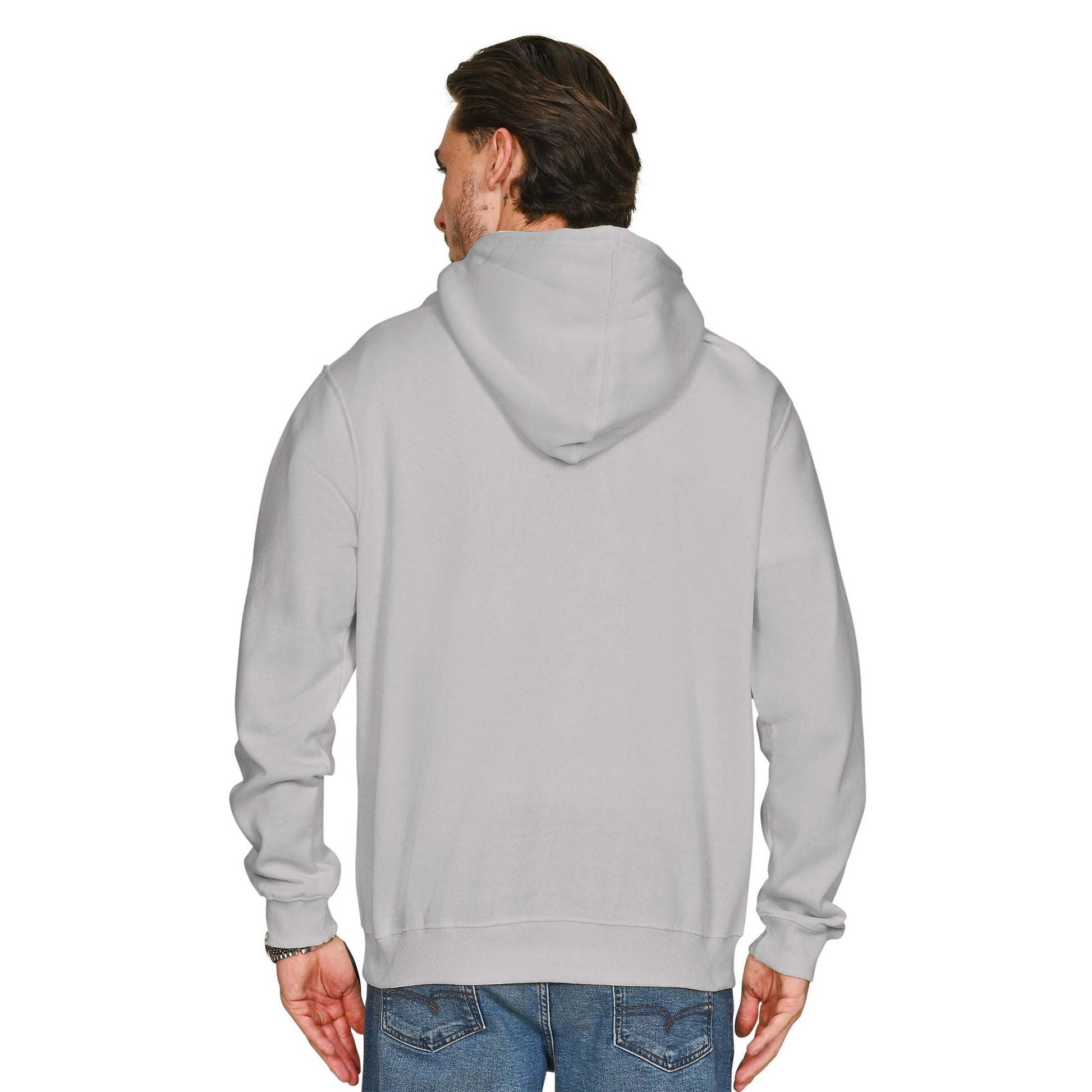 Lunar Grey - Back - Casual Classics Mens Core Ringspun Cotton Hoodie