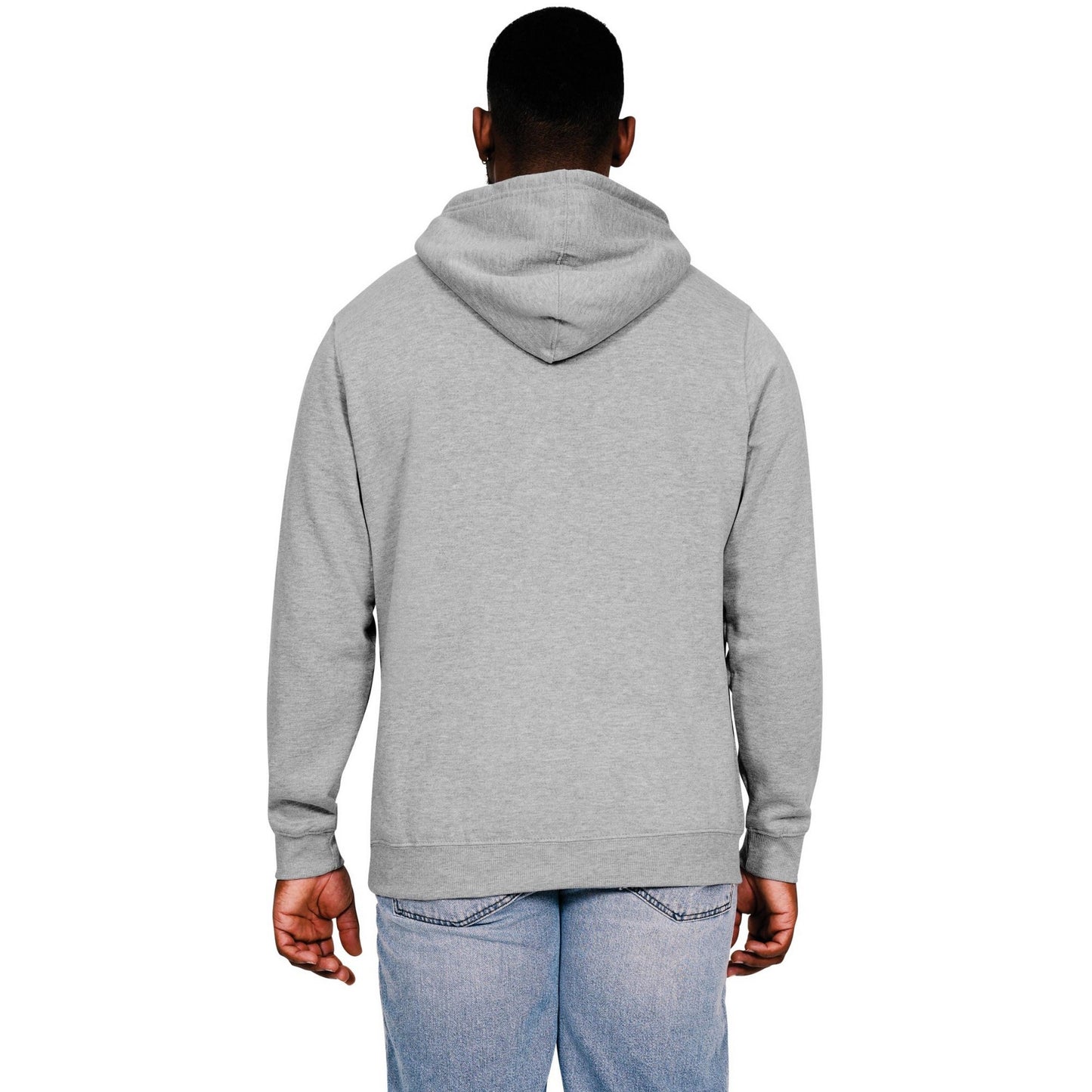 Heather Grey - Back - Casual Classics Mens Core Ringspun Cotton Hoodie
