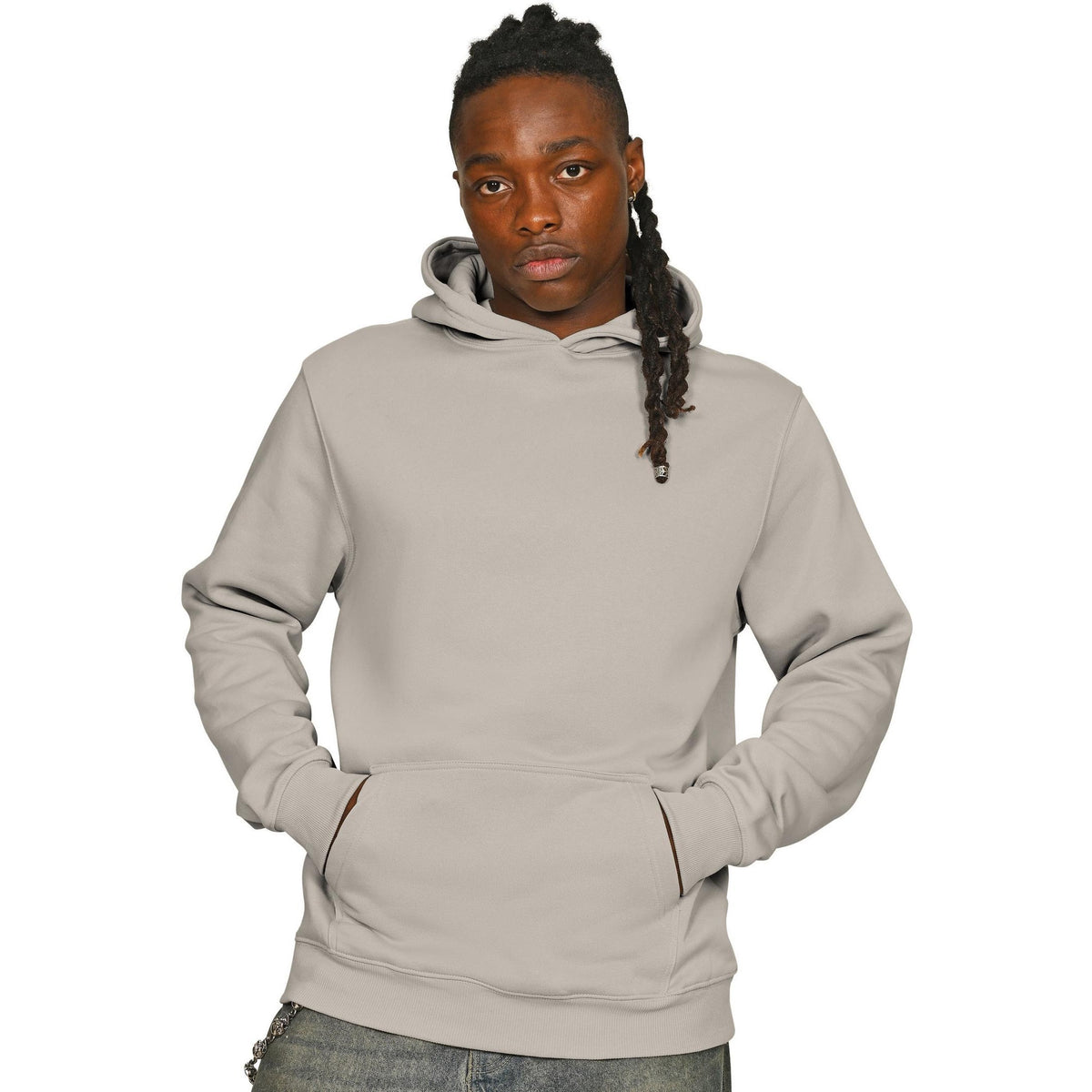 Stone - Front - Casual Classics Mens Core Ringspun Cotton Tall Hoodie