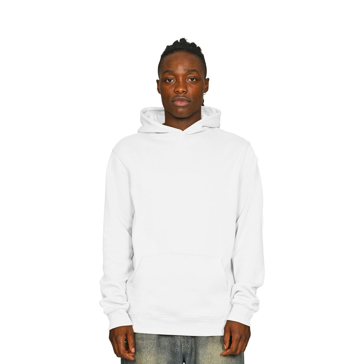 White - Front - Casual Classics Mens Core Ringspun Cotton Tall Hoodie