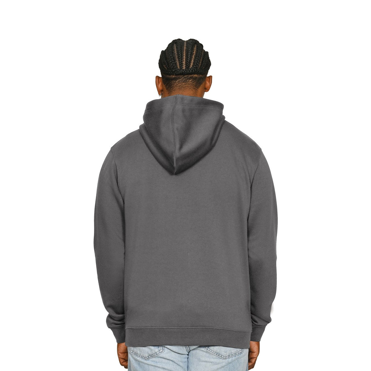 Charcoal - Back - Casual Classics Mens Core Ringspun Cotton Tall Hoodie