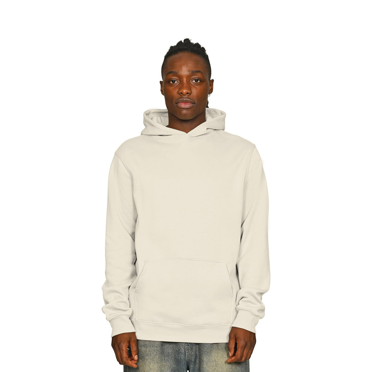 Ecru - Front - Casual Classics Mens Core Ringspun Cotton Tall Hoodie
