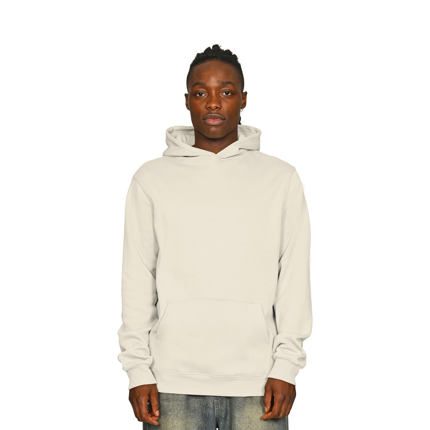 Ecru - Front - Casual Classics Mens Core Ringspun Cotton Tall Hoodie