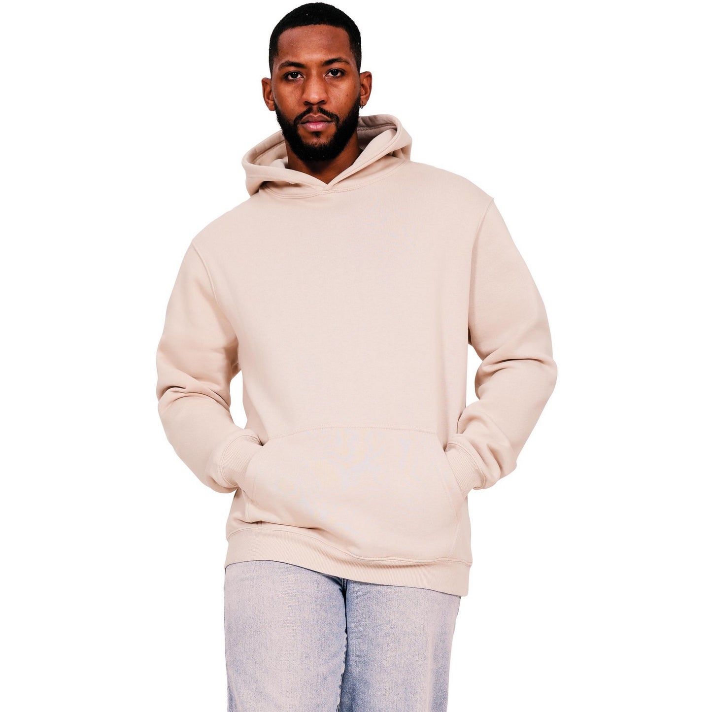Sand - Front - Casual Classics Mens Core Ringspun Cotton Tall Hoodie
