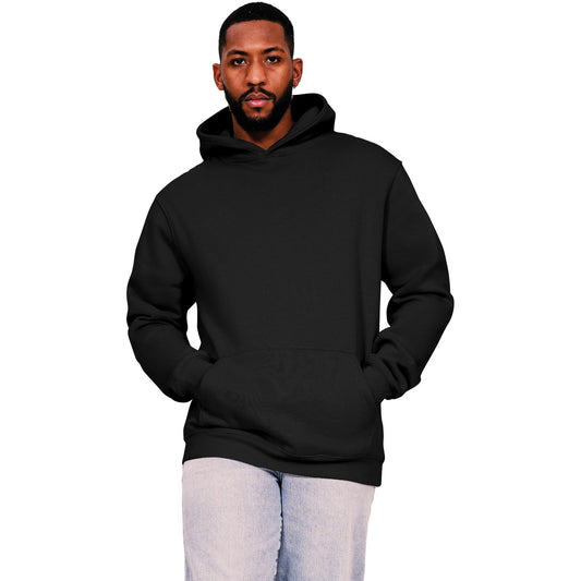 Black - Front - Casual Classics Mens Core Ringspun Cotton Tall Hoodie