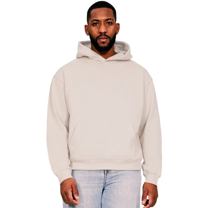 Ecru - Front - Casual Classics Mens Boxy Ringspun Cotton Oversized Hoodie