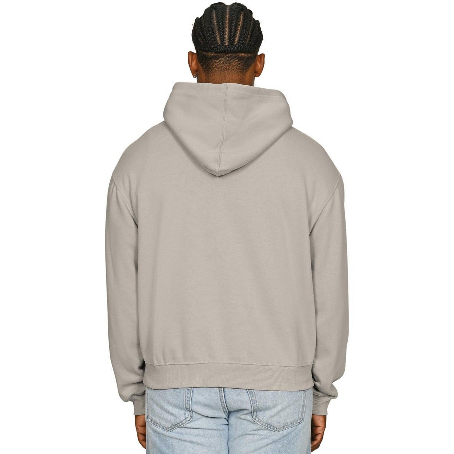 Stone - Back - Casual Classics Mens Boxy Ringspun Cotton Oversized Hoodie