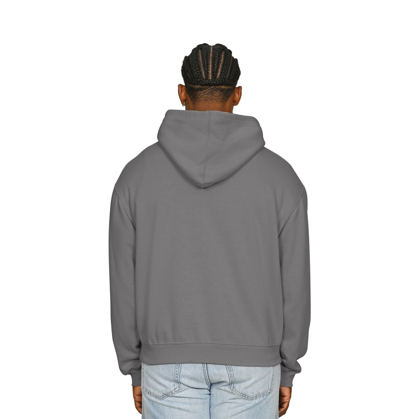 Charcoal - Back - Casual Classics Mens Boxy Ringspun Cotton Oversized Hoodie