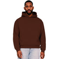 Chocolate - Front - Casual Classics Mens Boxy Ringspun Cotton Oversized Hoodie
