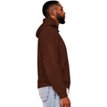 Chocolate - Side - Casual Classics Mens Boxy Ringspun Cotton Oversized Hoodie