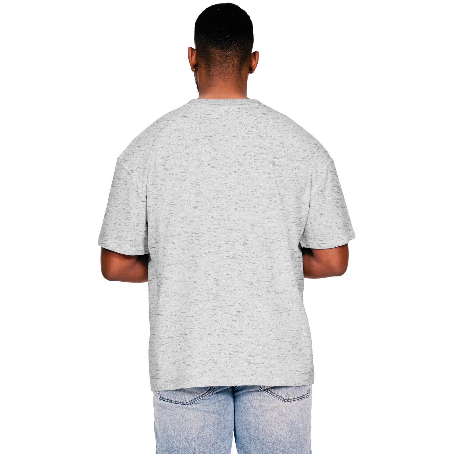 Heather Grey - Back - Casual Classics Mens Core Ringspun Cotton Oversized T-Shirt