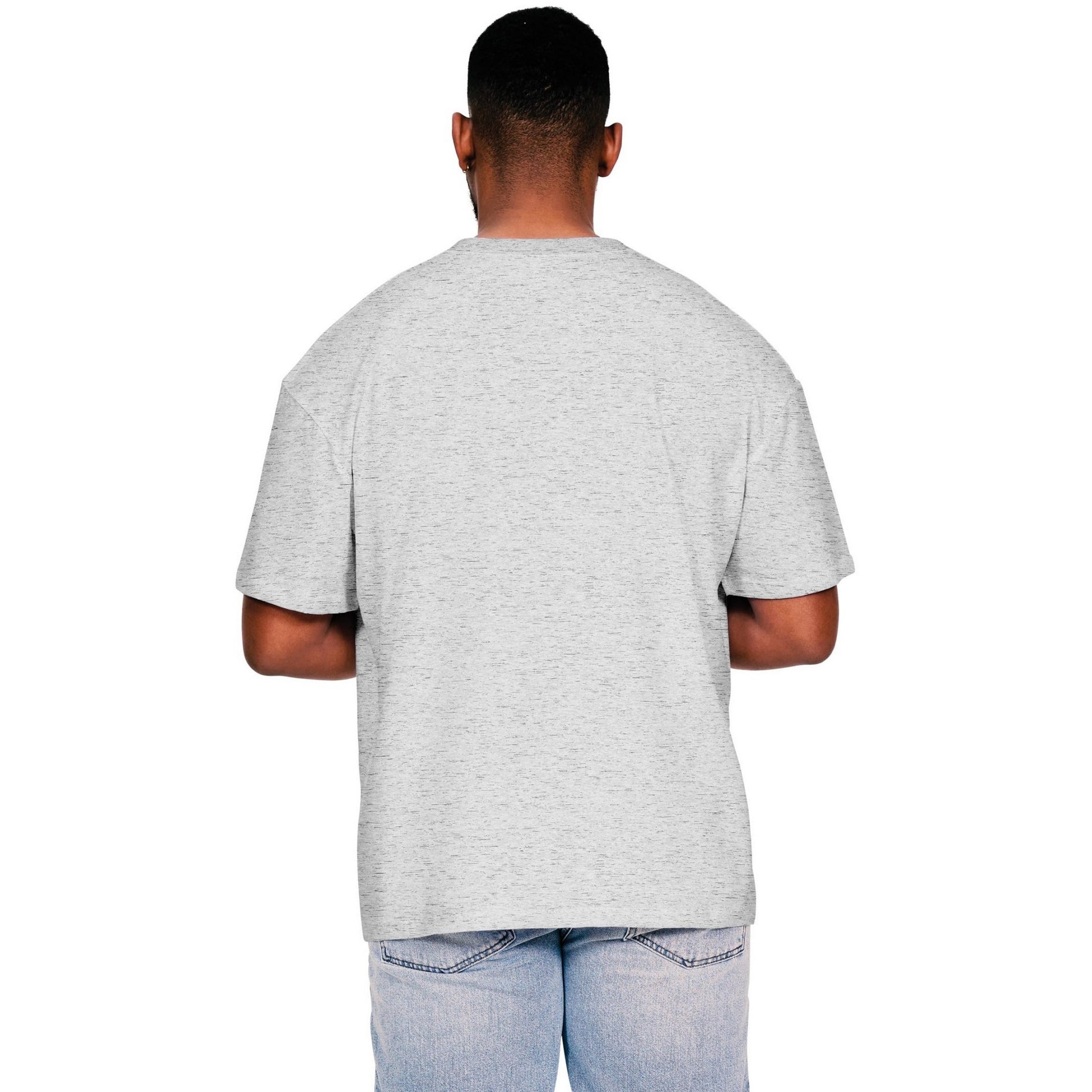 Heather Grey - Back - Casual Classics Mens Core Ringspun Cotton Oversized T-Shirt