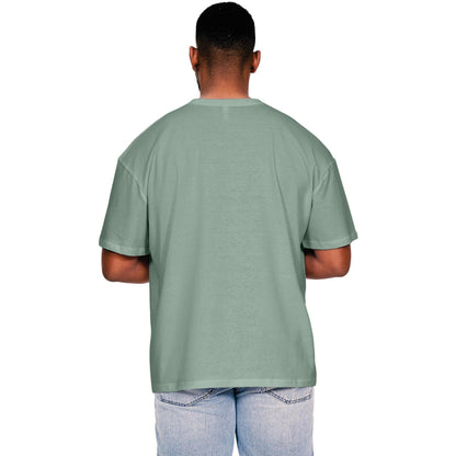 Sage - Side - Casual Classics Mens Core Ringspun Cotton Oversized T-Shirt