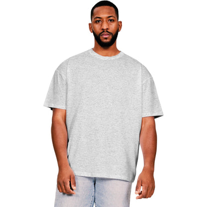 Heather Grey - Front - Casual Classics Mens Core Ringspun Cotton Oversized T-Shirt