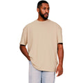 Sand - Front - Casual Classics Mens Core Ringspun Cotton Tall Oversized T-Shirt