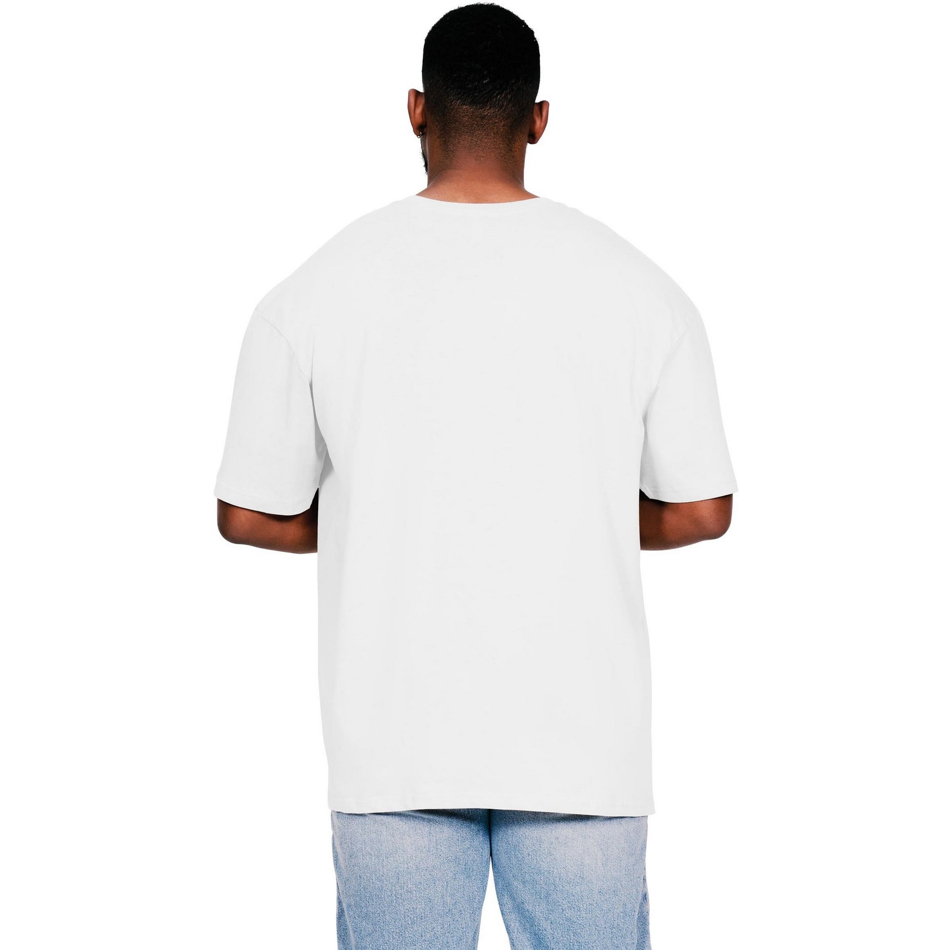 White - Back - Casual Classics Mens Core Ringspun Cotton Tall Oversized T-Shirt
