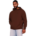 Chocolate - Front - Casual Classics Mens Core Ringspun Cotton Oversized Hoodie