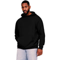 Black - Front - Casual Classics Mens Core Ringspun Cotton Oversized Hoodie