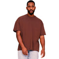 Chocolate - Front - Casual Classics Mens Core Ringspun Cotton Oversized T-Shirt