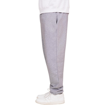 Heather Grey - Side - Casual Classics Mens Blended Core Ringspun Cotton Oversized Jogging Bottoms