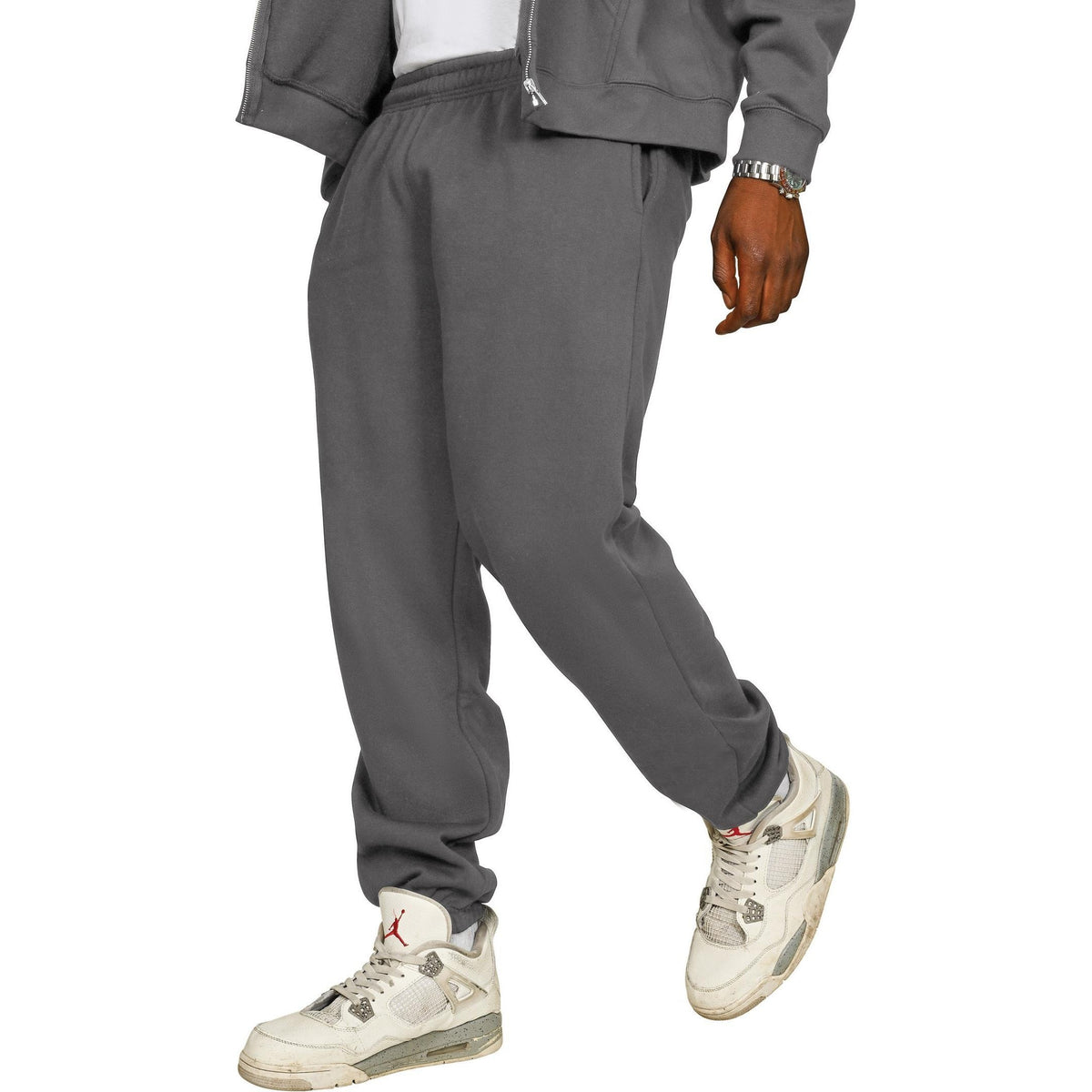 Charcoal - Front - Casual Classics Mens Blended Core Ringspun Cotton Oversized Jogging Bottoms