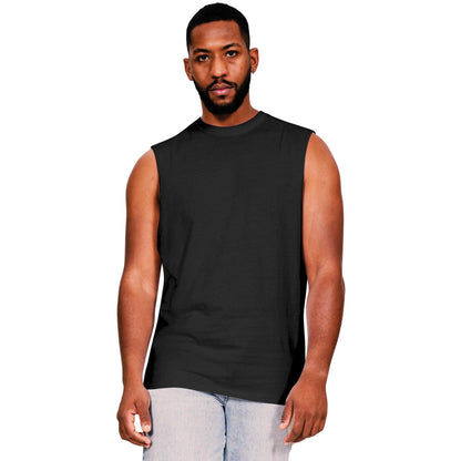 Black - Front - Casual Classics Mens Ringspun Cotton Drop Arm Holes Tank Top