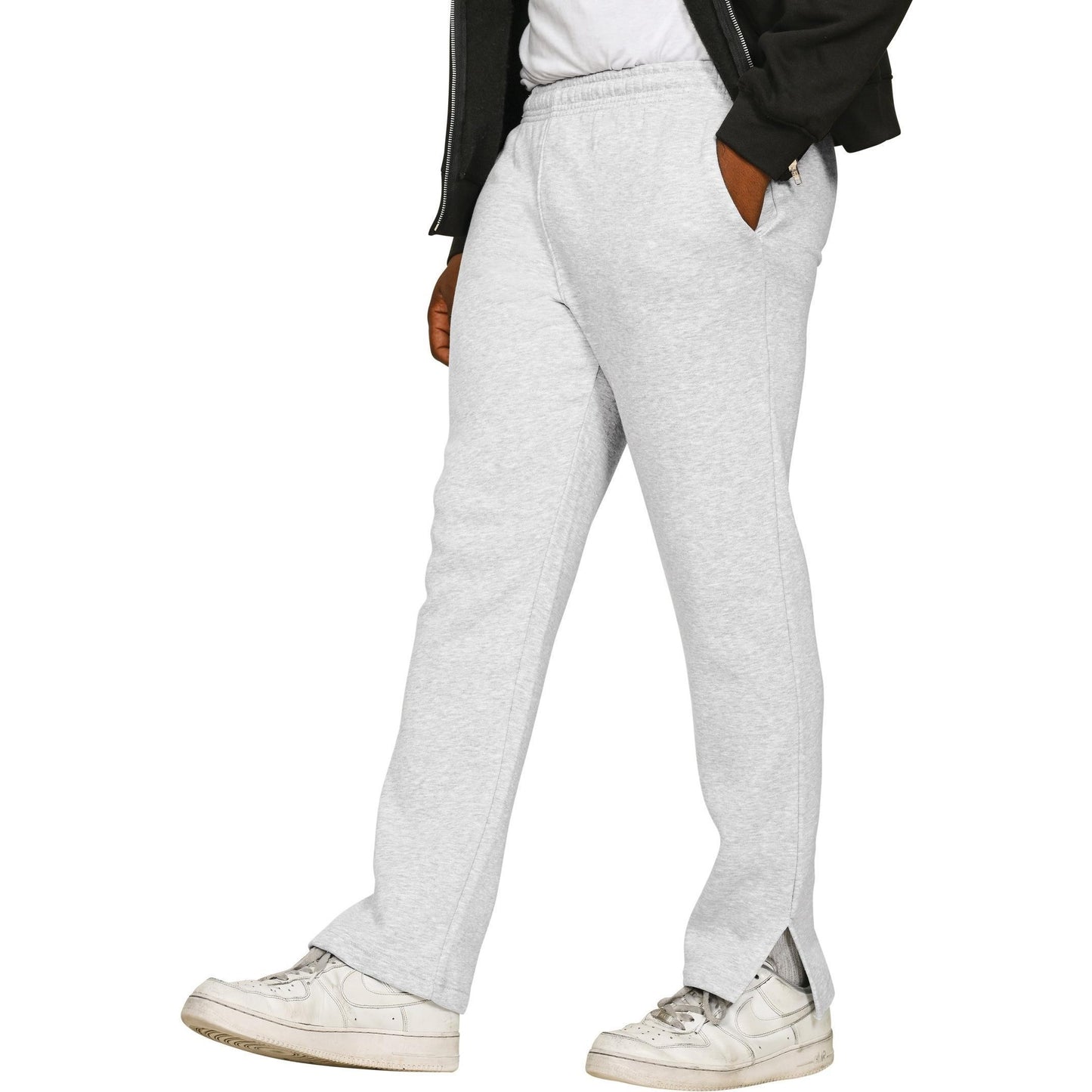 Ash Grey - Front - Casual Classics Mens Blended Core Ringspun Cotton Regular Jogging Bottoms
