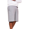 Sports Grey - Front - Casual Classics Mens Blended Core Ringspun Cotton Tall Oversized Shorts
