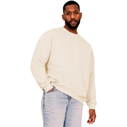 Charcoal - Front - Casual Classics Mens Ringspun Cotton Oversized Sweatshirt