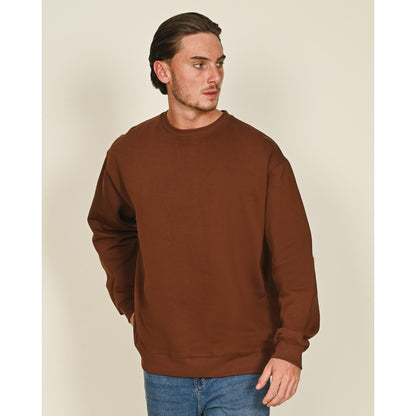 Ash Grey - Front - Casual Classics Mens Ringspun Cotton Oversized Sweatshirt