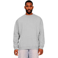 Heather Grey - Front - Casual Classics Mens Ringspun Cotton Oversized Sweatshirt