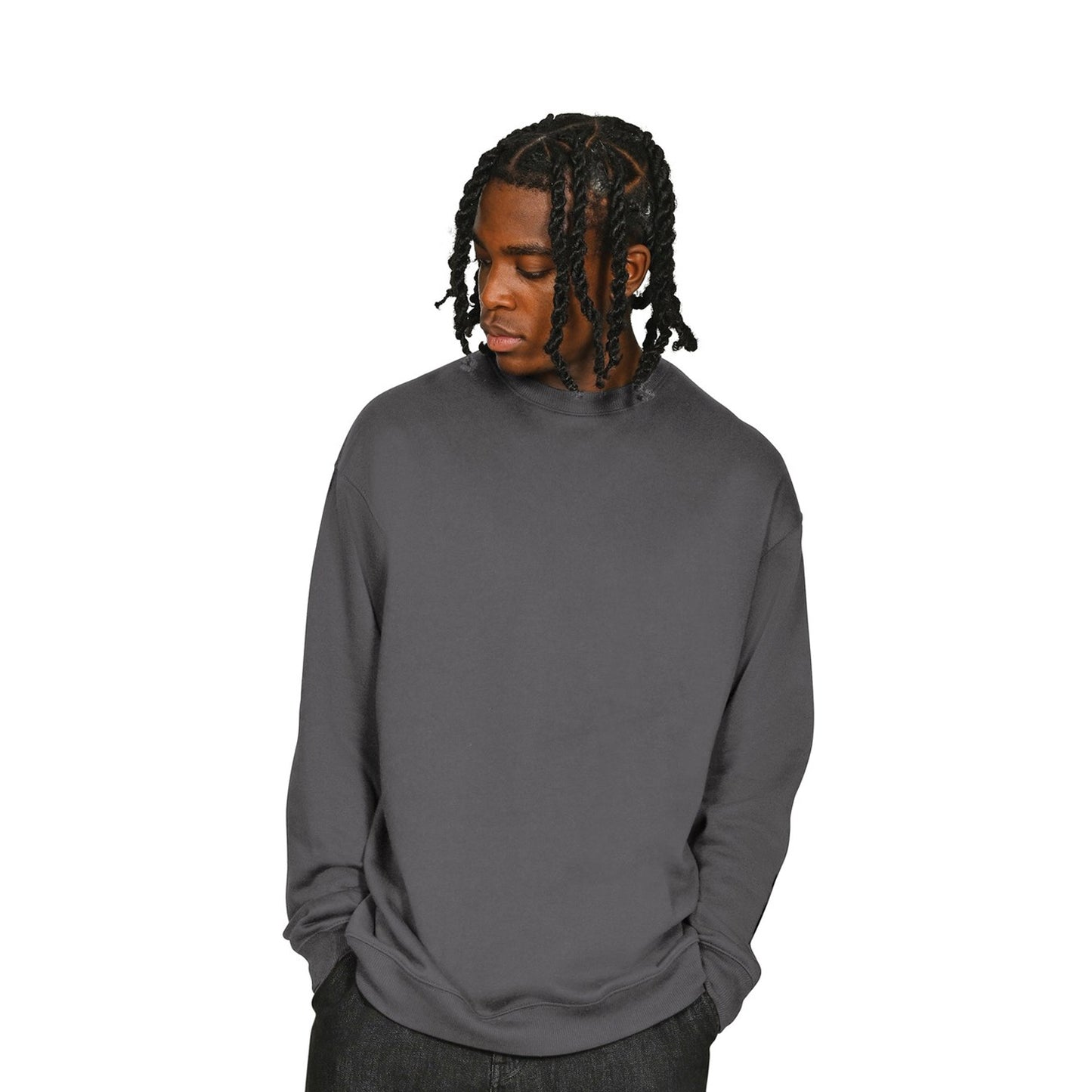 Chocolate - Lifestyle - Casual Classics Mens Ringspun Cotton Tall Oversized Sweatshirt