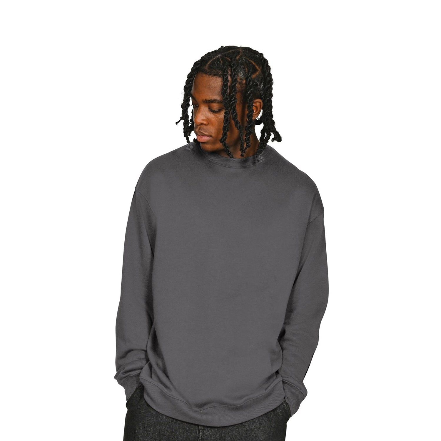 Chocolate - Lifestyle - Casual Classics Mens Ringspun Cotton Tall Oversized Sweatshirt