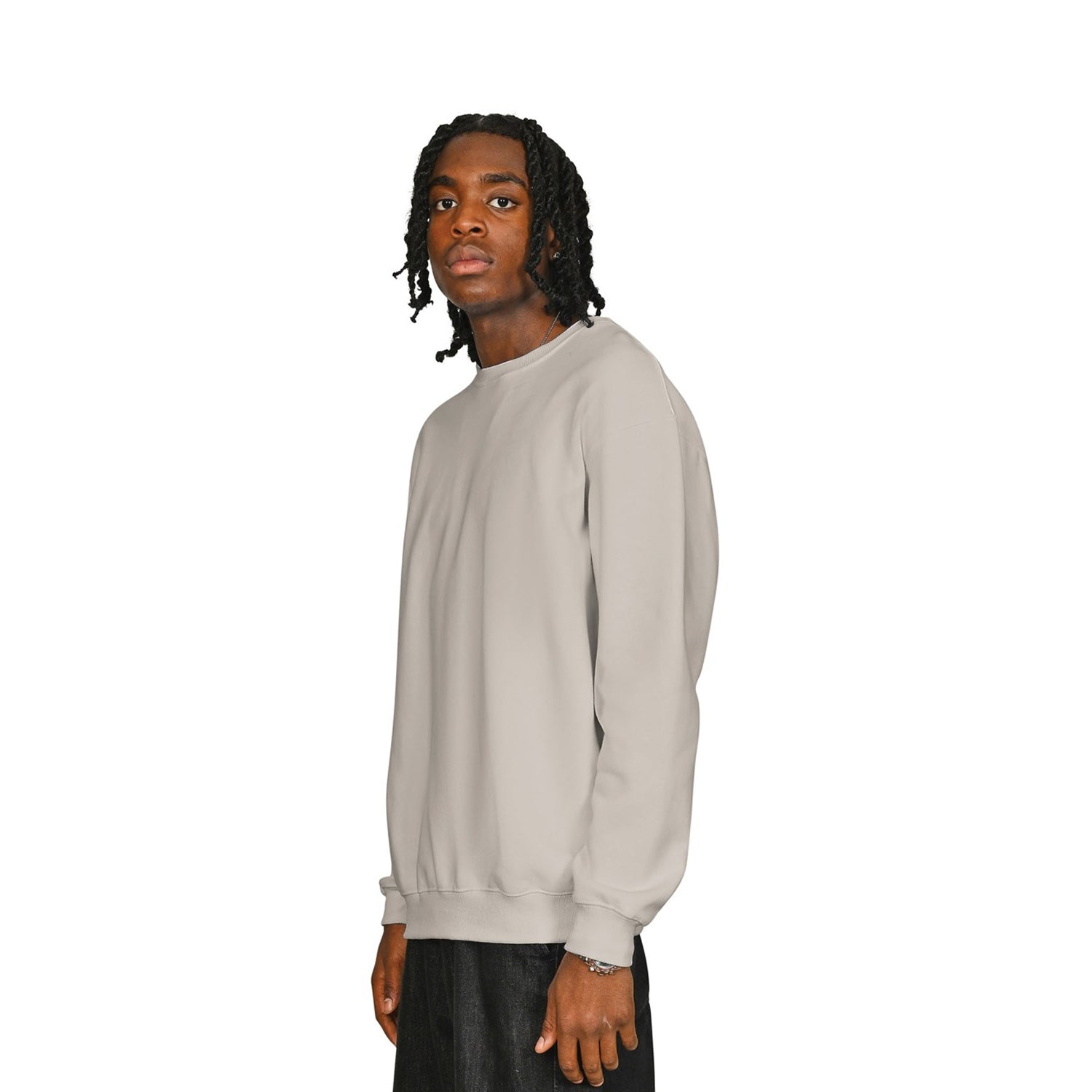 Stone - Side - Casual Classics Mens Ringspun Cotton Tall Oversized Sweatshirt