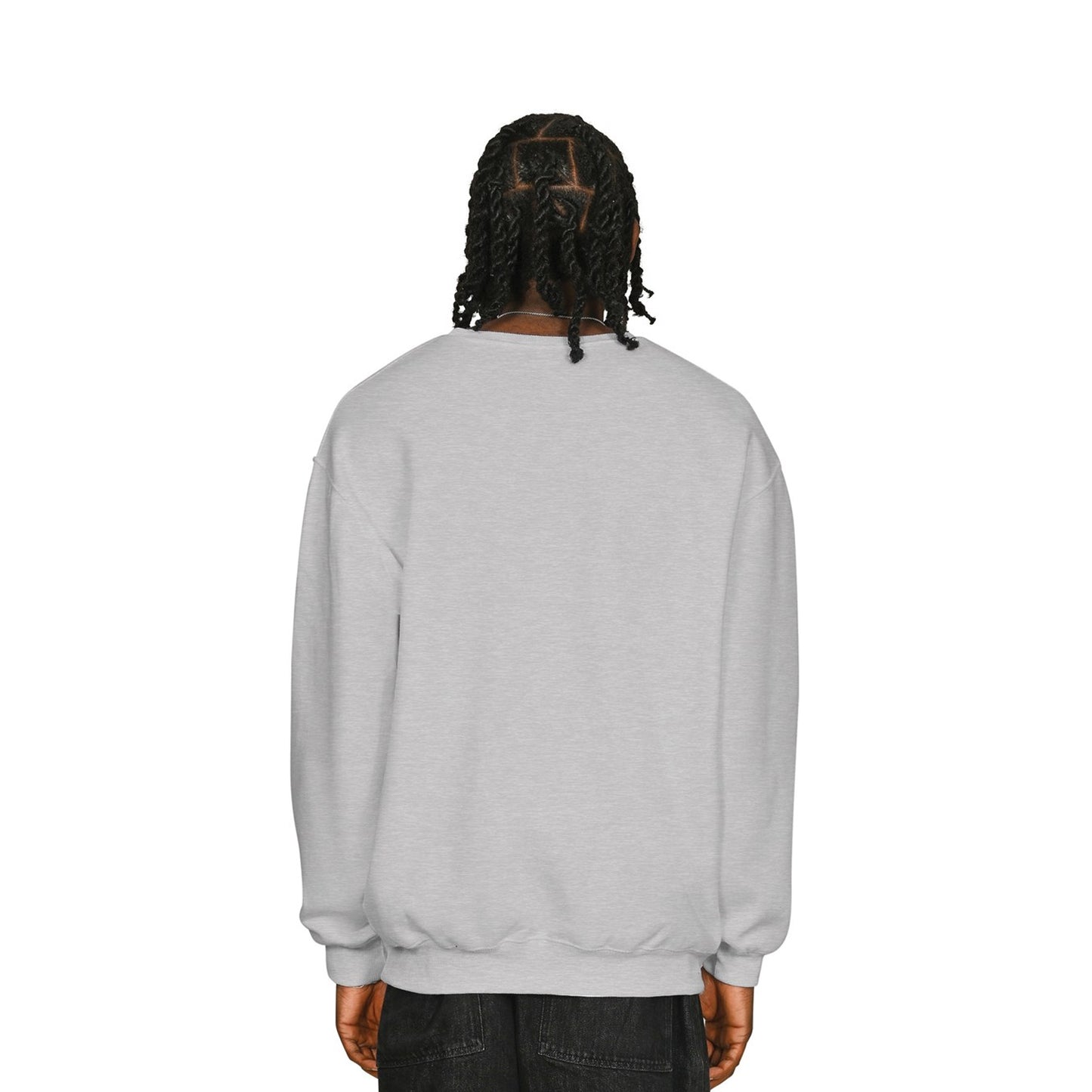 Ash Grey - Back - Casual Classics Mens Ringspun Cotton Tall Oversized Sweatshirt
